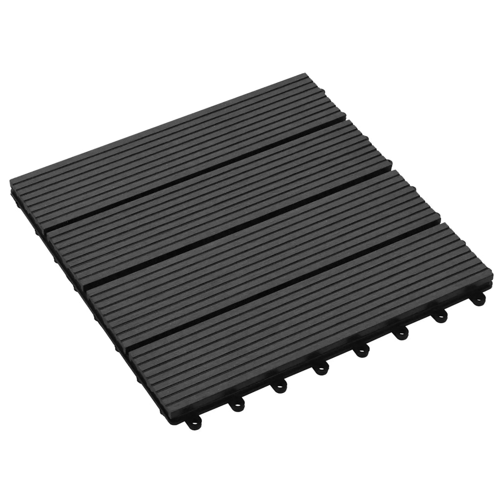 Piastrella per Decking 11 pz Nero 30 x 30 cm WPC CFW8012020
