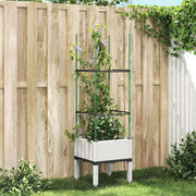 Fioriera da Giardino con Traliccio Bianco 40x40x142,5 cm in PP 367949