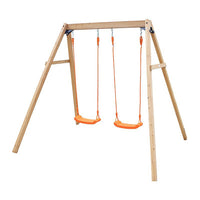 Altalena Duo da Giardino per Bambini 2 Posti in Legno FSC Arancione