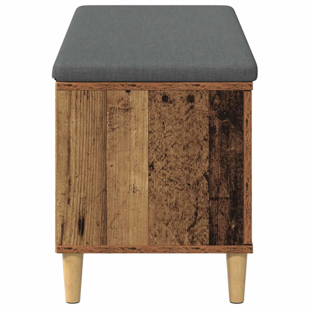Panca per ingresso con cuscino Legno vecchio 100 x 38 x 46 cm 891542