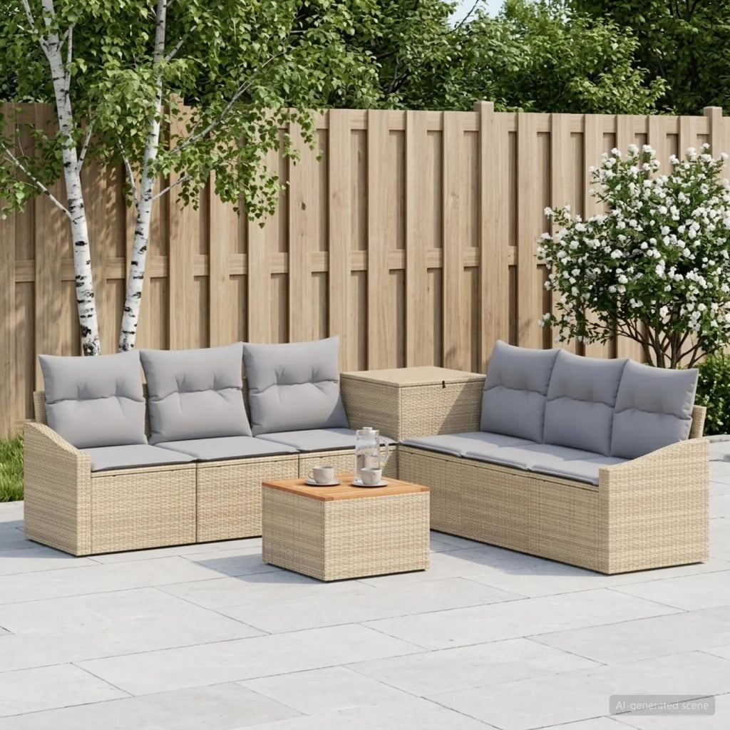 Set di divani 8 pz Beige e Grigio Chiaro 3448235