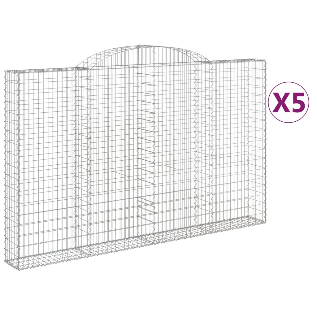 Cesti Gabbioni ad Arco 5 pz 300x30x180/200 cm Ferro Zincatocod mxl 100110