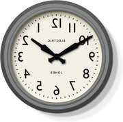 Orologio da parete classico in colori moderni - ideale per cucina, soggiorno o ufficio (Grigio)