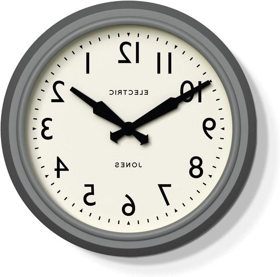 Orologio da parete classico in colori moderni - ideale per cucina, soggiorno o ufficio (Grigio)