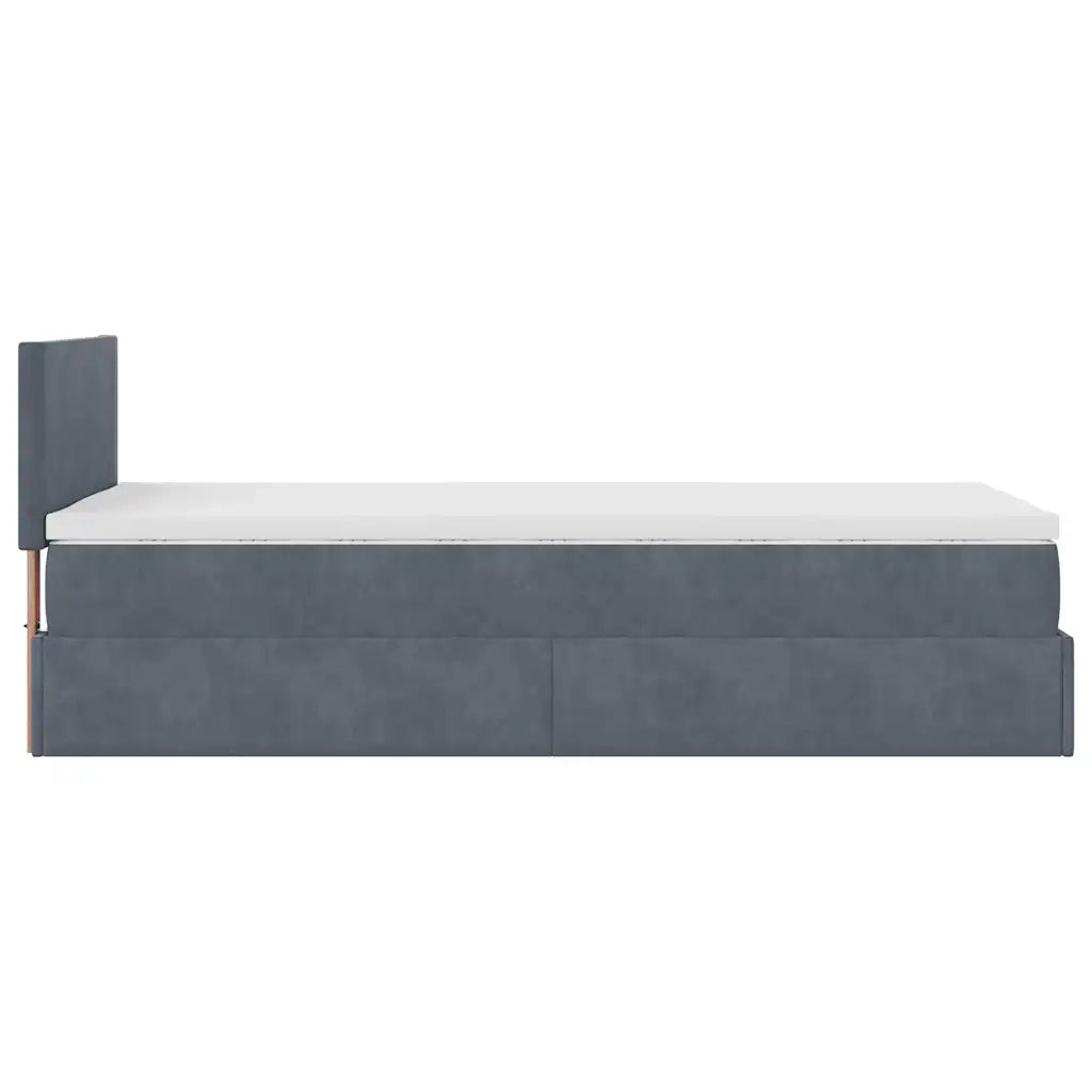 Struttura Letto Pouf con Materasso 100x200 cm Velluto 3311682