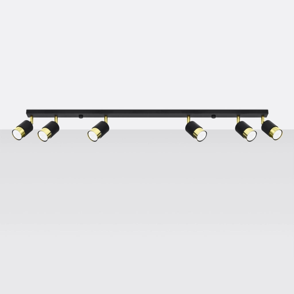Lampada da soffitto NERO 6 nero/oro