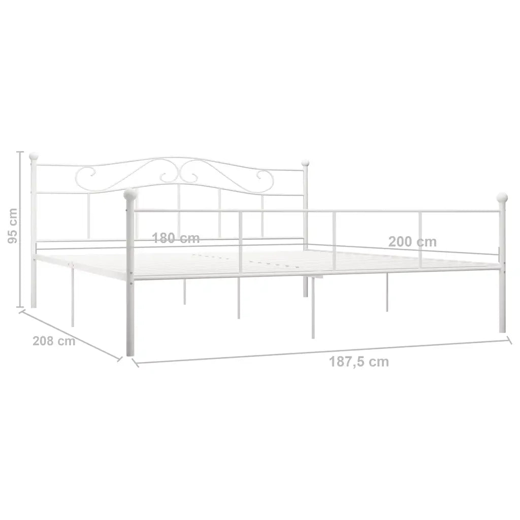 Giroletto-Struttura Letto Bianco in Metallo 180x200 cm 846434
