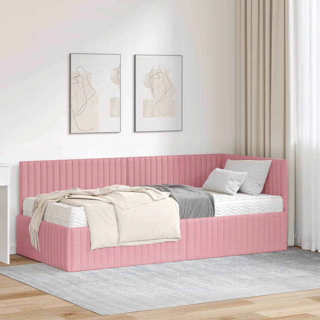 Struttura Letto Angolare con Materasso 2 pcs Grigio Velluto 3393811