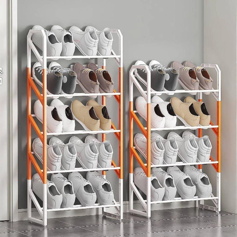 Trade Shop - Scarpiera Scaffale Organizer Salvaspazio A 3 Ripiani Scarpe Impilabile 53x45x18c -