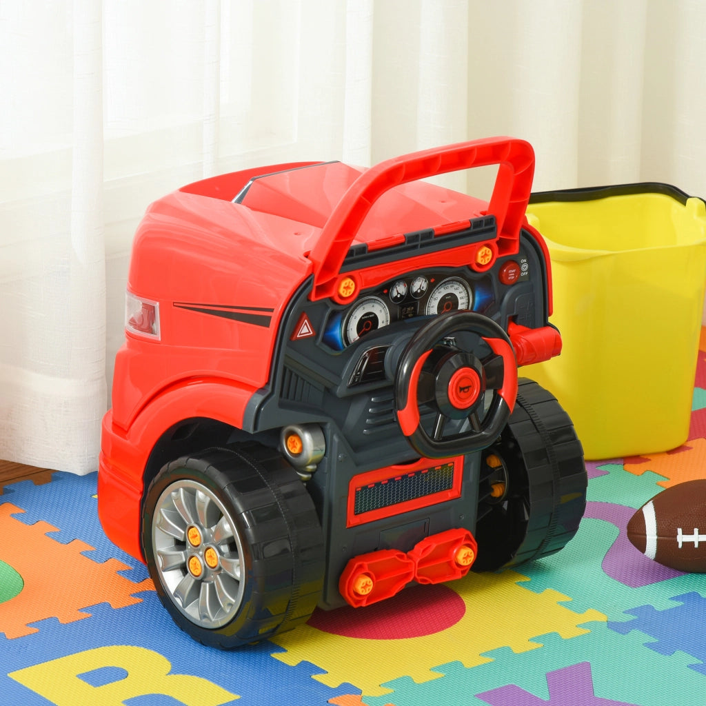 Casetta Camion Giocattolo con Accessori ¨C Zephmum ¨C Rosso 40x39x47cm