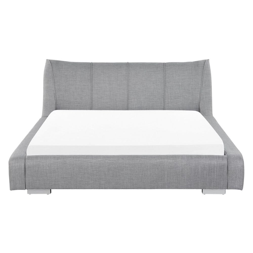 Letto matrimoniale Tessuto color Grigio 160 x 200 cm Rete A Doghe Testiera imbottita stile moderno