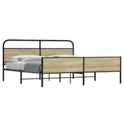 Giroletto senza Materaso in Metallo Rovere Sonoma 193x203 cm 3318697