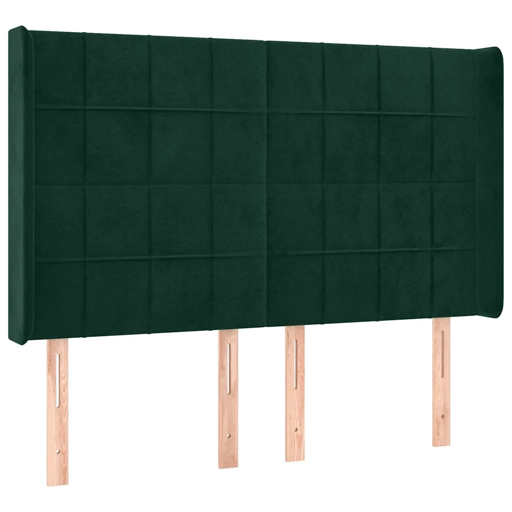 Testiera a LED Verde Scuro 147x16x118/128 cm in Velluto cod mxl 48473