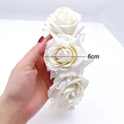 Cintura Bianca Rosa - Corona di Fiori - Ragazza D'Onore - Cintura per Bambini/Adulti - Comfortevole - Elastico