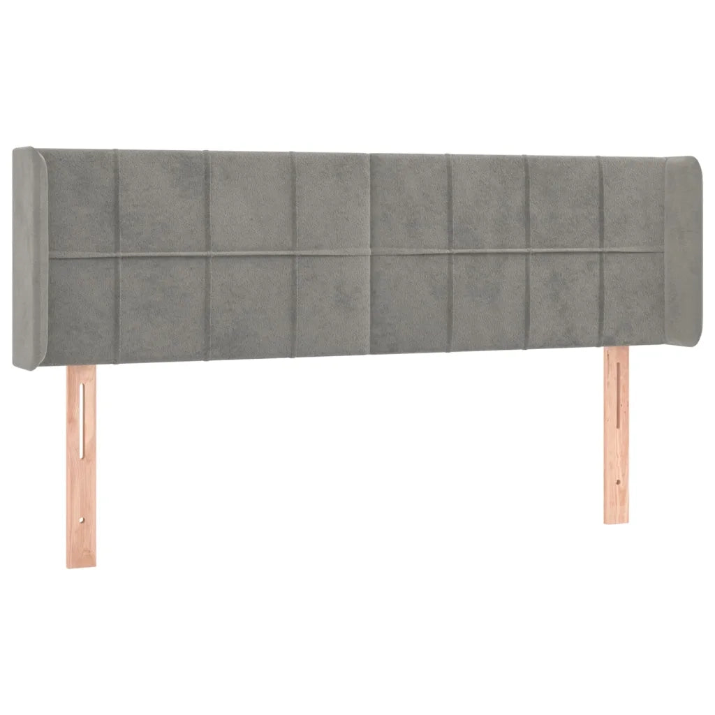 Testiera-Testata Decorativa Grigio Chiaro a LED 147x16x78/88 cm in Velluto 583626