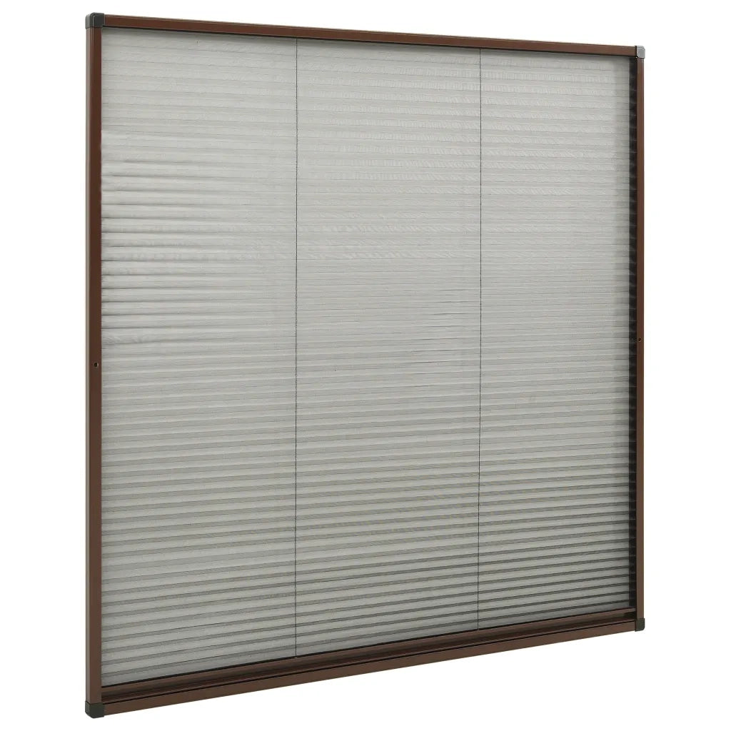 Zanzariera Plissettata Finestre in Alluminio Marrone 120x120 cm 148656