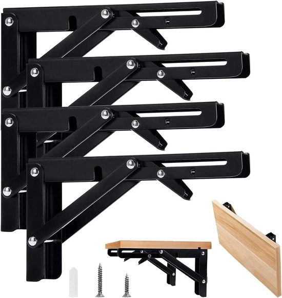 Set di 4 Bracciali Opachi 200 mm 90 Gradi - Bracciali Opachi in Acciaio Inossidabile - Capacità di Carico 60 kg - Nero