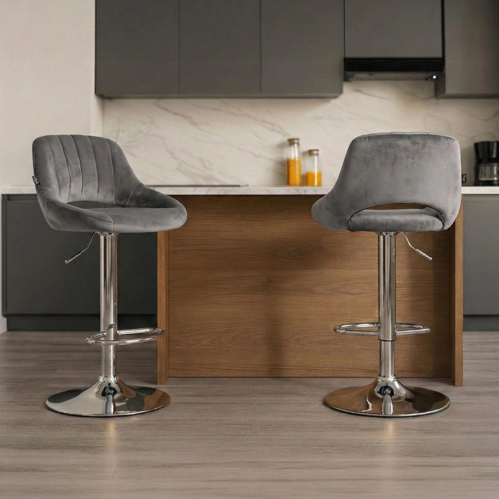 Set di 2 sgabelli da bar Milet velluto C 4