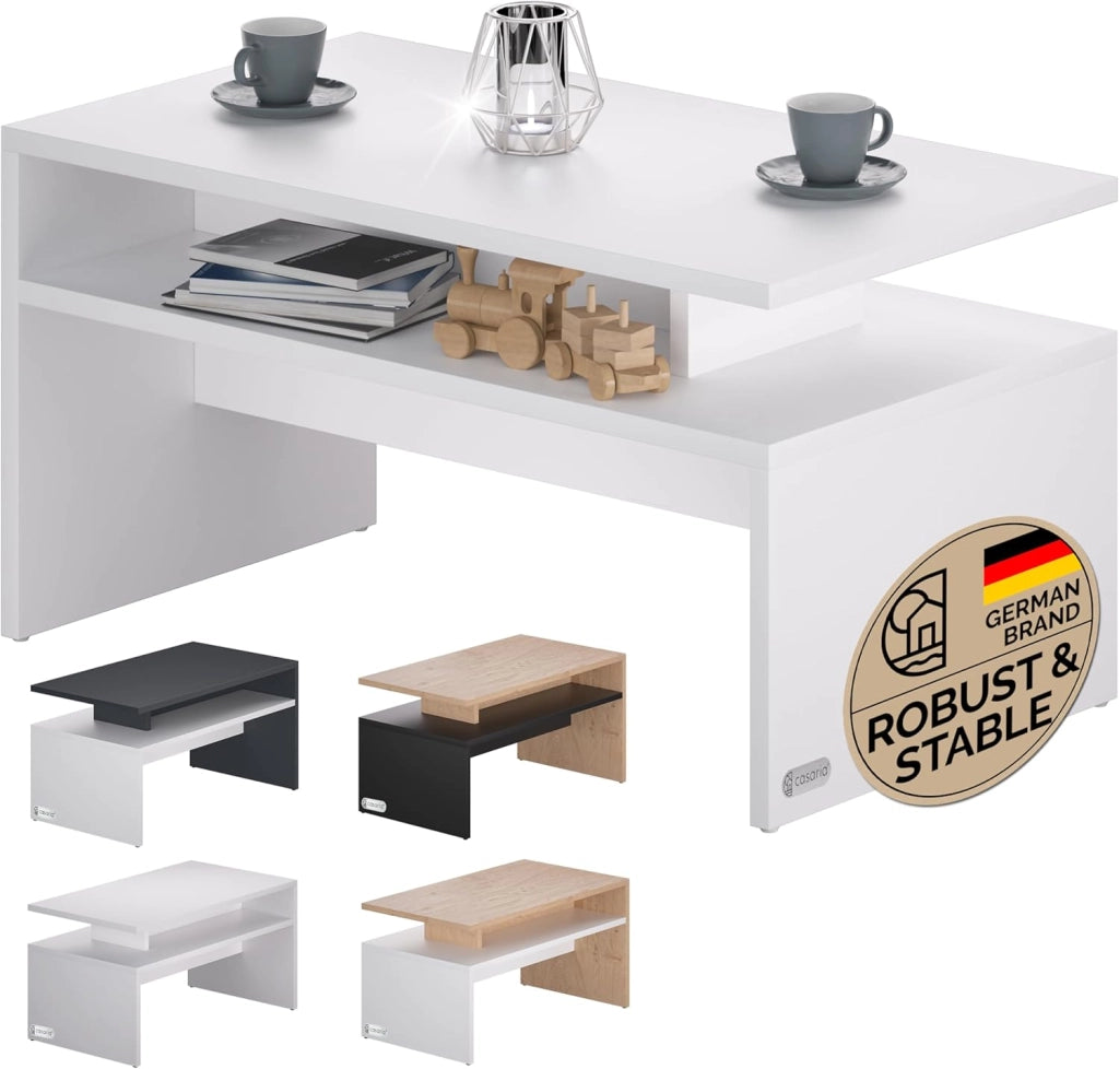 ® Tavolino Salotto da Divano 95x55x50cm Mobiletto Basso in Legno Carico Max 50kg Tavolo Moderno Soggiorno da Caffé da Pranzo Coffe Table Letto