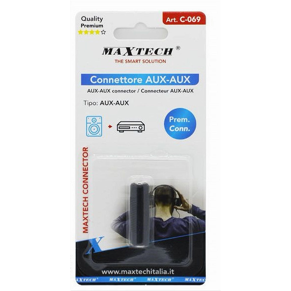 Trade Shop - Connettore Accoppiatore Adattatore Cavo Stereo Audio Aux Femmina / Femmina C-069 -