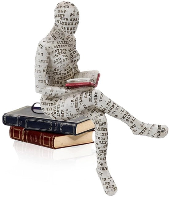 Decorazione per la libreria - Figurina in cera - Donna innovativa - Design unico