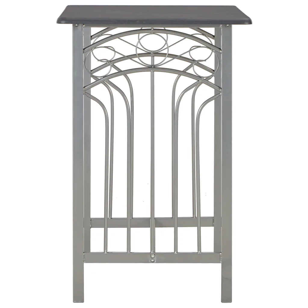 Set da Bar 3 pz in Legno e Acciaio Antracite 284397