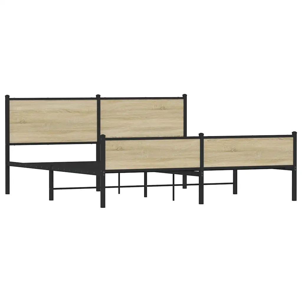 Giroletto senza Materaso in Metallo Rovere Sonoma 160x200 cm 3301400
