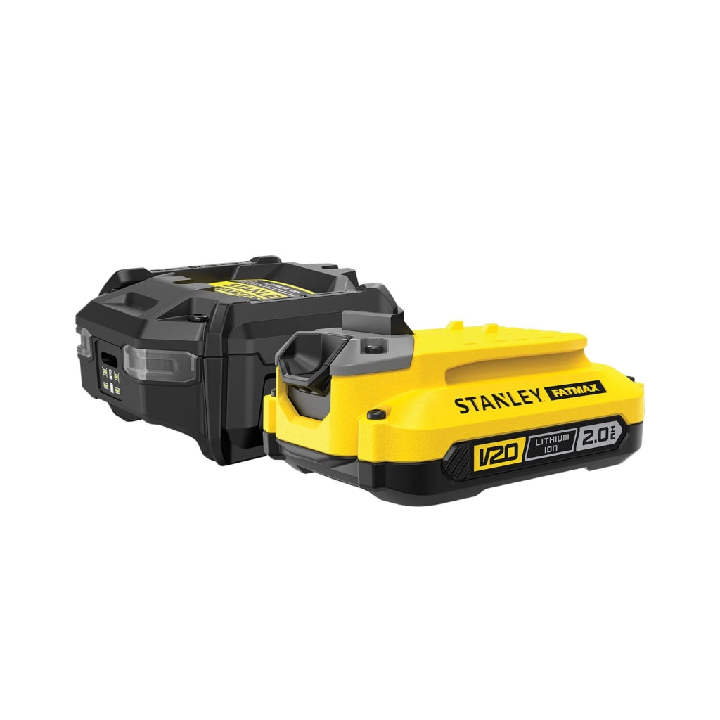 Kit Batteria e Caricabatterie Stanley FATMAX SFMCB10D1 V20 18V 2,0Ah
