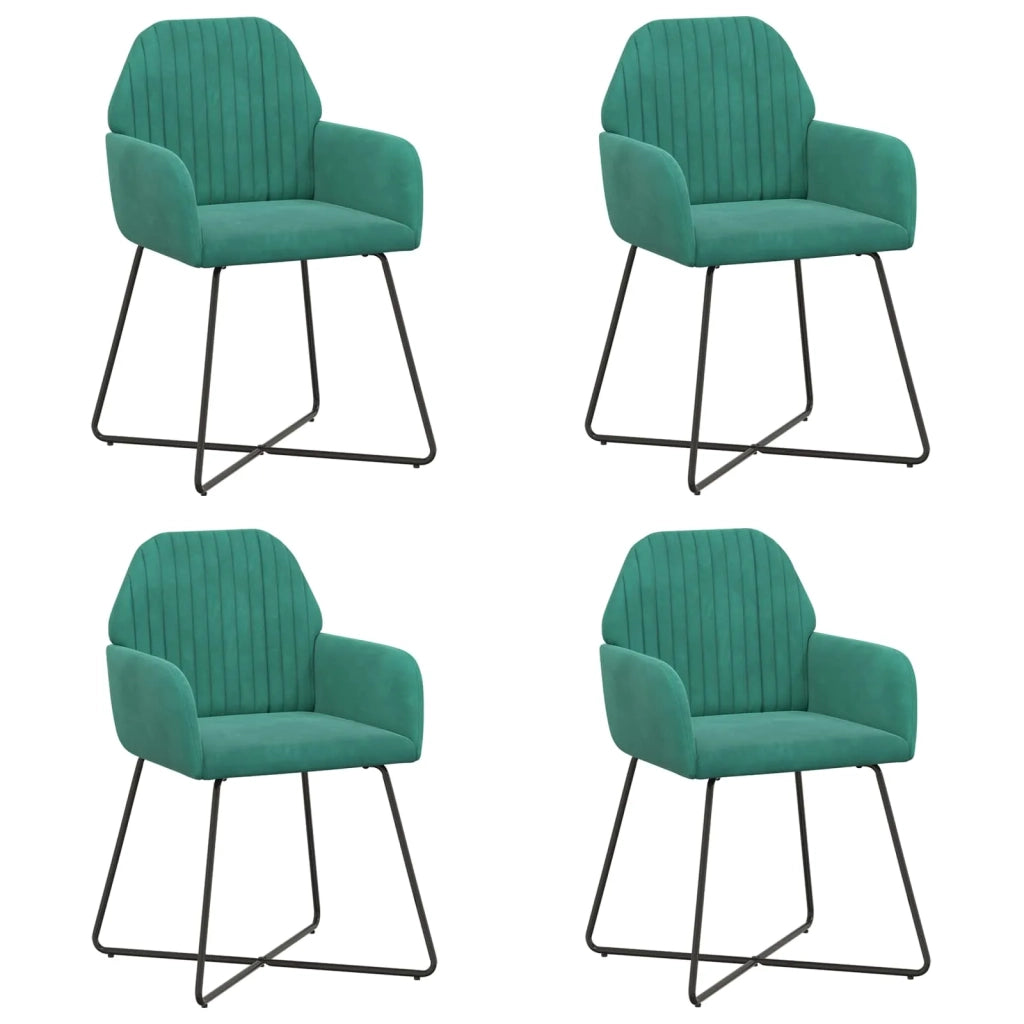 Sedie da pranzo 4 pcs Velluto (V) Turchese 55 x 50 x 84 cm 3428381
