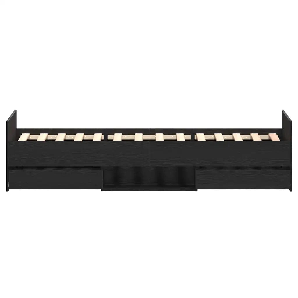 Struttura del letto con cassetto Rovere Nero 203 x 103 x 50 cm 3329326