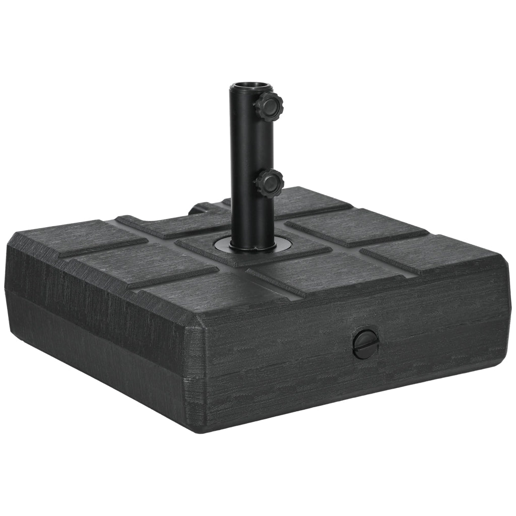 Base per Ombrellone da Giardino 3.5 m con Maniglie 49x49x36,5 cm in HDPE e Acciaio Nero