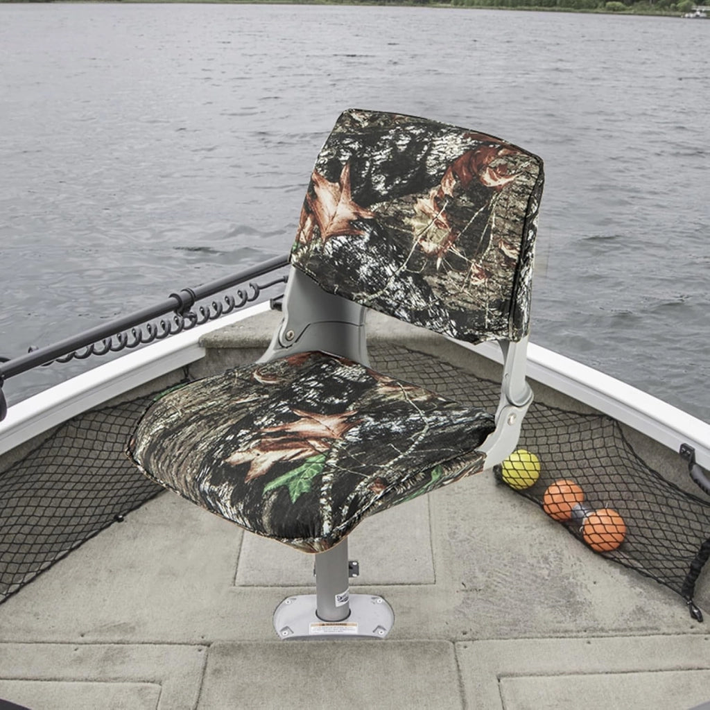 Sedile da barca con schienale basso, sedia pieghevole per barche in tessuto Oxford e spugna, sedile in yacht ergonomico, 50 x 50 x 47 cm, mimetico