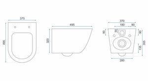 Vaso Wc Sospeso Rea Calo Flat Mini