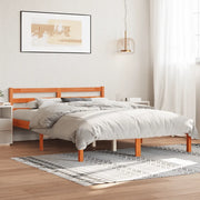 Letto senza Materasso-Struttura Letto Marrone Cera 140x190 cm in Legno di Pino 306667