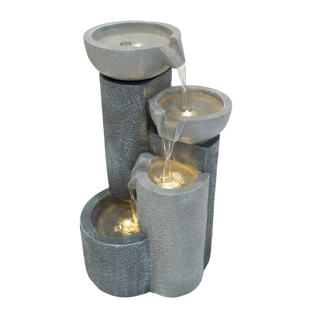 Fontana da Giardino Elettrica con LED e Cascata – Tranquil Tiers