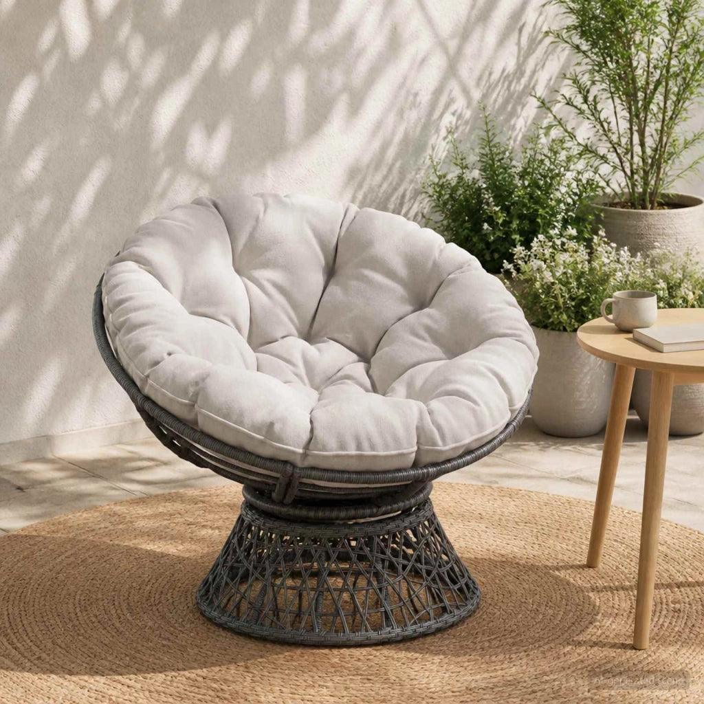 Cuscino per Sedia Appesa VIANEN 100% Poliestere Bianco 953989