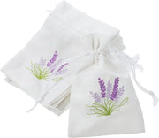 10 sacchetti di lino vuoti a fiori di lavanda - sacchetto con cordino - mini sacchetto profumato S