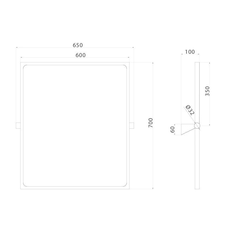 Specchio reclinabile da 60x70 bianco