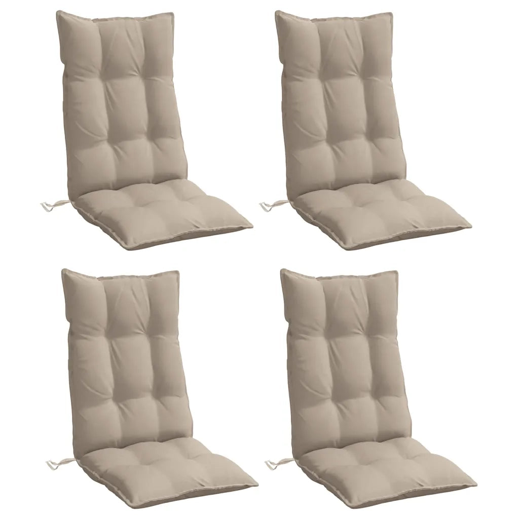 Cuscini per Sedia con Schienale Alto 4pz Tortora Tessuto Oxford 377627