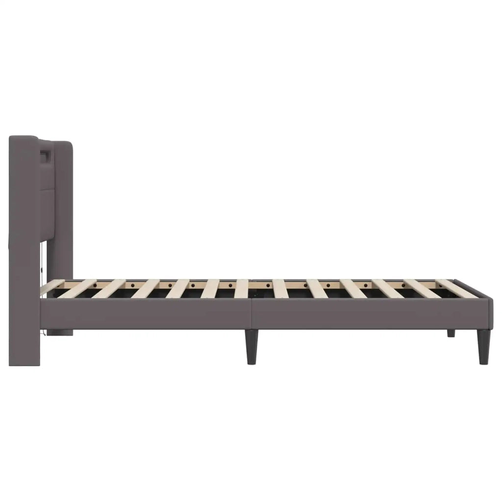 Struttura del letto con testiera Grigio 100 x 200 cm Similpelle