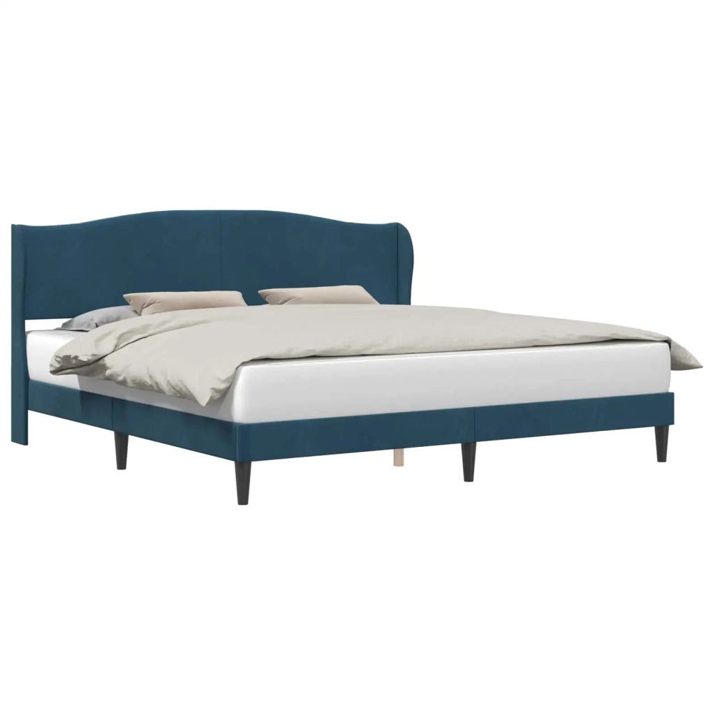 Struttura del letto con testiera Blu 200 x 200 cm Velluto 42027946