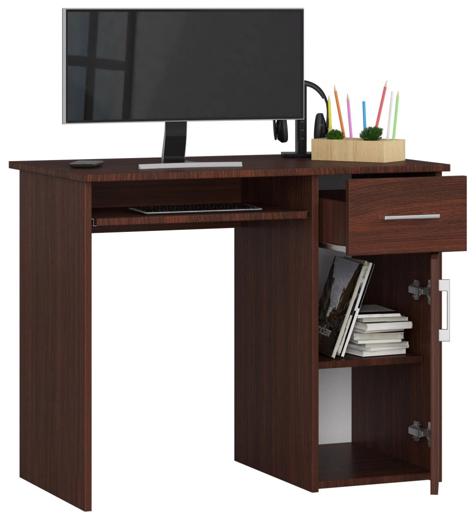 Scrivania AKORD PIN Wengé 90 cm 1 anta 1 cassetto 90x50x74 cm