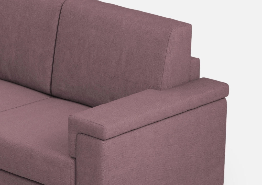 Divano 3 Posti 208x85x85 cm Marrak in Tessuto Prugna