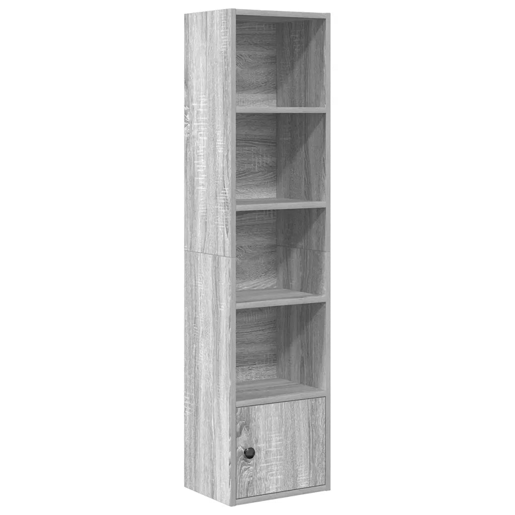 Libreria-Scaffale per Libri-Mobile di Stoccaggio Grigio Sonoma 31x24x127 cm in Legno Multistrato