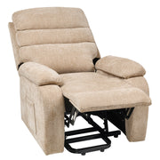 Poltrona reclinabile elettrica Beige Poliestere Imbottita Seduta singola con poggiapiedi Funzione di sollevamento Design moderno Relax