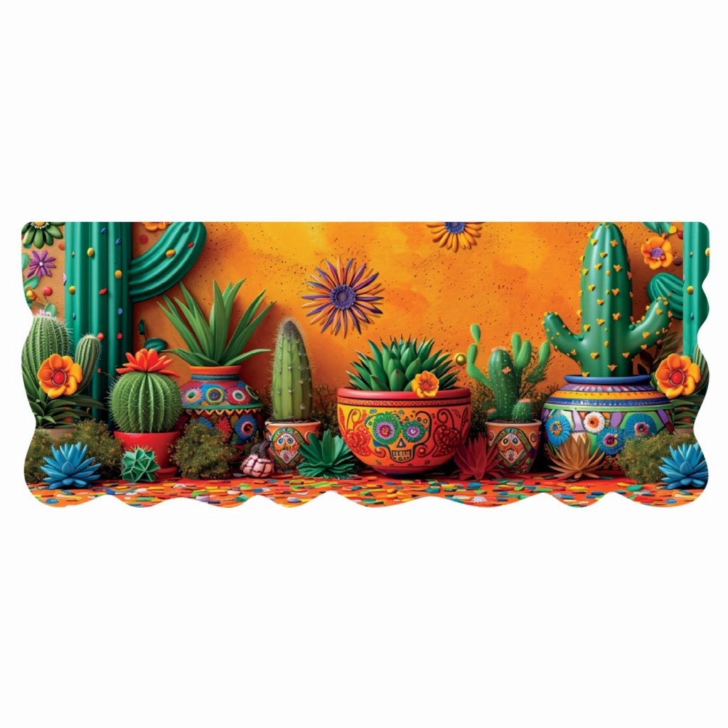 Tappeto Cucina Gomma Pvc Stampa Digitale HD Piante Cactus Moderno Sagomato Antimacchia 50x120 cm