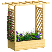 Fioriera da Giardino con Griglia ¨C zephmum ¨C Legno Naturale 110x44x113cm