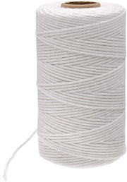 Tessuto in cotone bianco duraturo 2MM - Corda multifunzionale per pentole, artigianato e giardinaggio - 100M