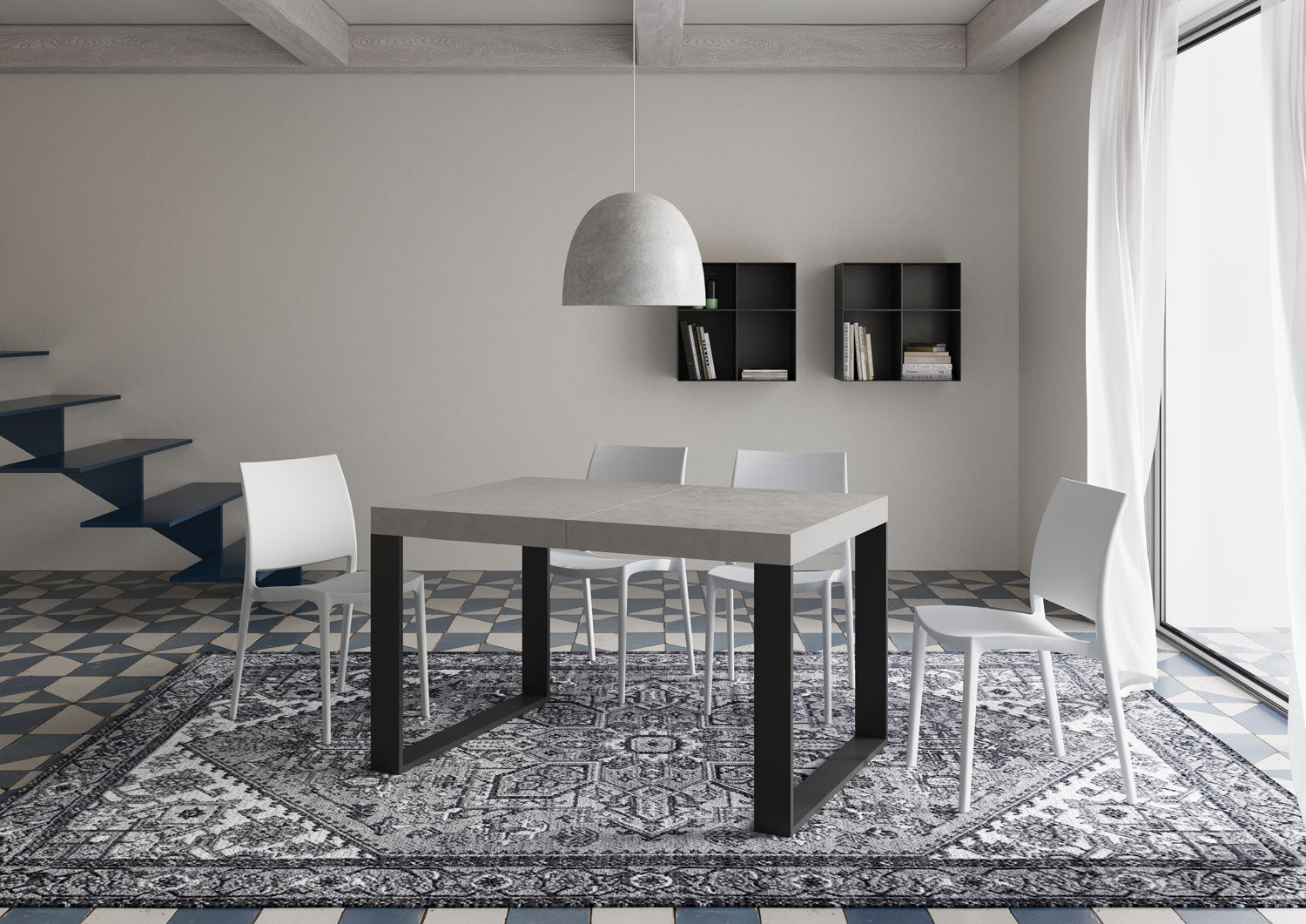 Tavolo Allungabile 120/380x90 cm Tecno Cashmere Gambe Antracite