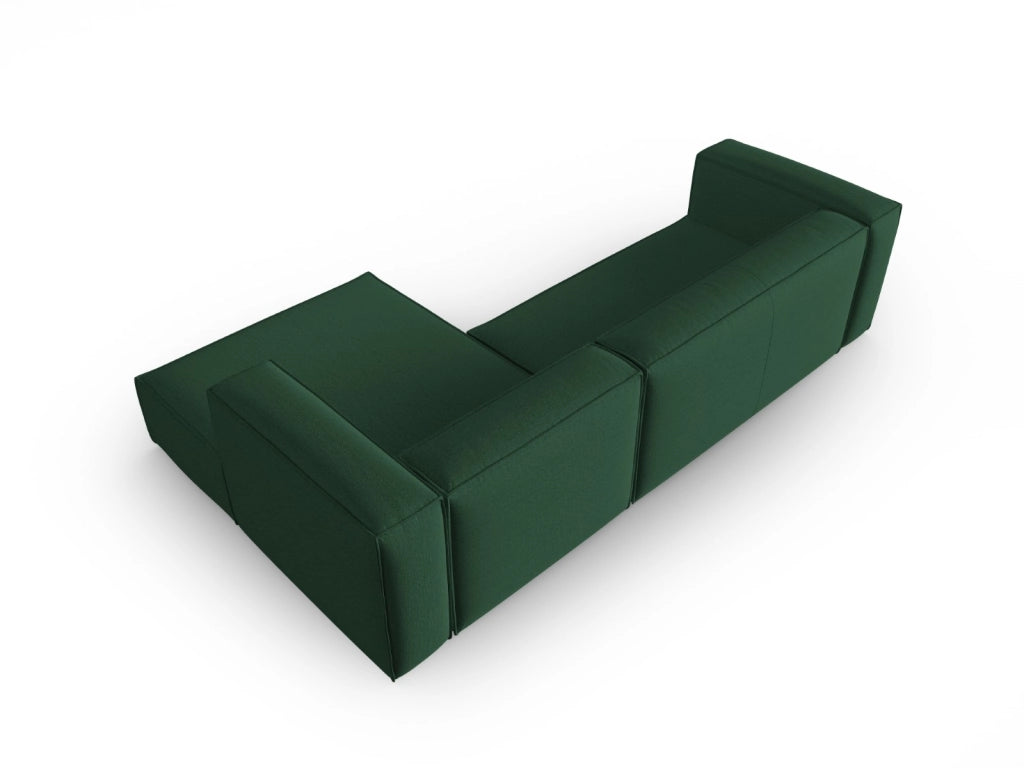 Cosmopolitan Design - Divano angolare destro "Mackay" 4 posti in velluto strutturato verde 